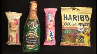 New Candy Unboxing! HARIBO Gold Bears ego kids BOTTLE Chocolate CAKE mini roll