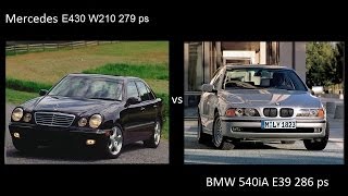 BMW 540IA E39 vs Mercedes E430 W210 279 ps acceleration drag разгон ускорение гонки