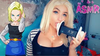 ASMR 3DIO Ear Licking /  Mouth Sounds - COSPLAY Android 18 ❤️?