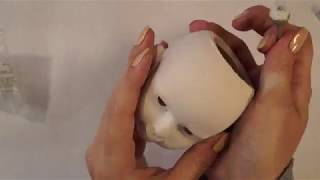 Как вырезать глазницы кукле под вставные глазки.