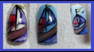 NAIL ART: Летний и быстрый дизайн корабль, мастер класс от Светланы Миори