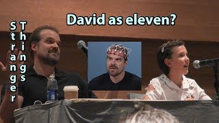 Stranger Things David Harbor as eleven? Millie Bobby Brown Funny or Die Phoenix Comicon