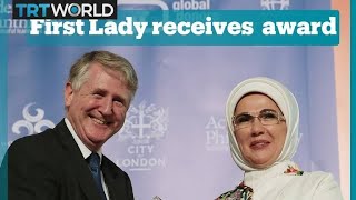 Turkey's first lady receives humanitarian award
