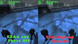 Batman: Arkham Origins Benchmark HD Nvidia GTX 780 TXAA Physx On Vs FXAA Physx Off