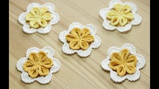РОМАШКА с объемной серединкой - вязание крючком -  How to crochet camomile