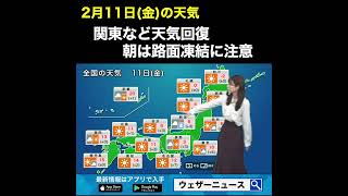 【朝の1分天気】2022年2月11日(金) #Shorts