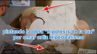 pintando la obra "hipotesis de la luz" por omar ortiz