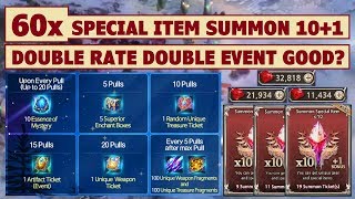 King's Raid - 60x Special Item Summon 10+1 Massive Pulls + Double Rate Double Events