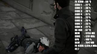 Deus Ex: Mankind Divided - FX 8300 4.4ghz - RX 460 - High Preset 1080p DX12