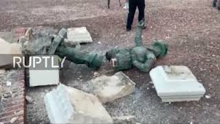 Puerto Rico: Statue of conquistador toppled in San Juan ahead of Spanish king"s visit