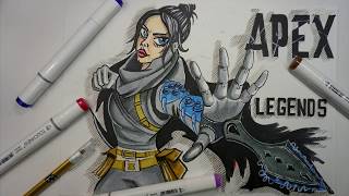 рисуем Рейф с КУНАЙ, нож для Рейф из Apex под музыку