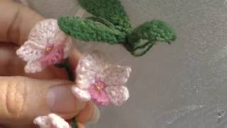 Орхидея Брошь вязаная 01.2015 Сrochet orchid Moonlight Haze Bird Creek