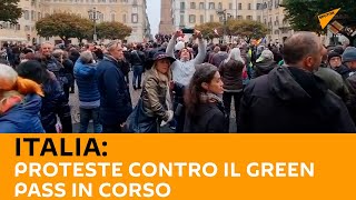 Italia, proteste contro il green pass in corso