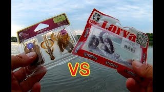 Crazy Fish NIMBLE 1,6" против Fanatik LARVA LUX 1,6" !!! Силиконовый Баттл. ))
