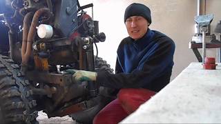 Самодельный минитрактор с двигателем ОКА.  Гидравлика на переднюю навеску.