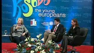 Secretary Clinton Holds a Townterview With Young Europeans in Kosovo