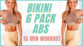 15 MIN BIKINI Body SIX PACK ABS and OBLIQUES Home Workout | Rebecca Louise