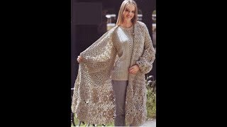 ДЛЯ ЛЕВШЕЙ. Вязание крючком. Кардиган с ажурным принтом. РАЗБОР УЗОРА+схема+выкройка