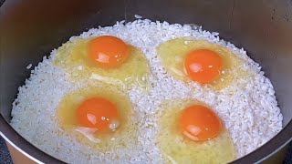 【小穎美食】大米中打4個雞蛋，學會這樣做，我家就不吃饅頭了，3天吃一袋大米