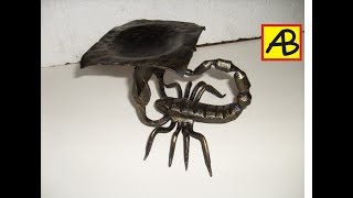 Кованый СКОРПИОН пепельница и подсвечник
