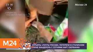 Курьеры "Почты России" потеряли в столичном парке бандероль с сотнями карт Сбербанка - Москва 24