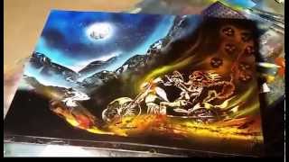 Ghost rider spray art