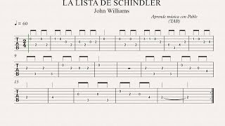 LA LISTA DE SCHINDLER:  TAB (guitarra...) (tablatura con playback)
