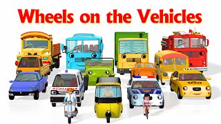Wheels On The Bus Go Round And Round (Vehicles 2) - 3D Nursery Rhymes & Songs for Kids