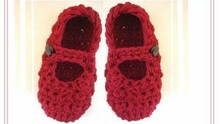 CROCHET MARY JANES STRAP SLIPPERS