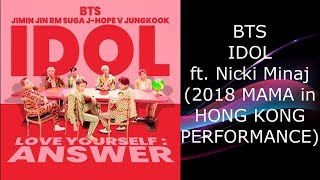 BTS_IDOL ft. Nicki Minaj (2018 MAMA in HONG KONG PERFORMANCE)