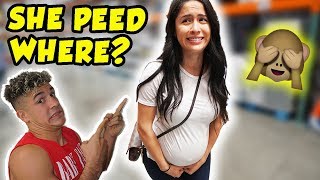 PREGNANT WOMEN PEES HERSELF IN PUBLIC (Hilarious)