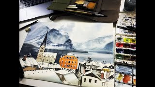 Мастер-класс  по акварельной живописи  «Озеро Гальштат»
