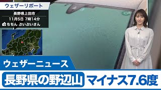 強い冷え込み 長野県野辺山ではマイナス7.6度