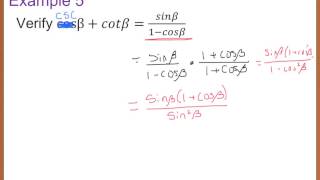 Precalc 5.2 Verifying Trig Identities