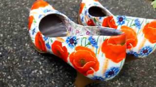 #ТУФЛИ - МАКИ из старых туфель! СМОТРИТЕ видео ДО и ПОСЛЕ #ДЕКУПАЖ ОБУВИ #декупажсалфетками