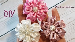 ?НОВЫЕ ЦВЕТЫ из атласных лент ? Канзаши ? DIY ? Svetlana Zolotareva
