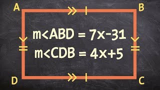 Using the properties of rectangles to solve for x