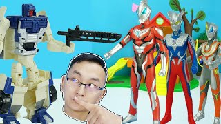 变形金刚打击来到地球遇到奥特曼和小猪佩奇