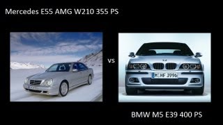 Mercedes E55 AMG W210 vs BMW M5 E39 Drag 0-250 kmh acceleration разгон ускорение