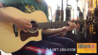 Review Guitar กีตาร์โปร่งไฟฟ้า Walden G800CE by Freedom Uku