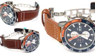Aviator Hand Made watch strap on Deployment Clasp For Aquatimer
