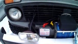 Обзор. Лебедка автомобильная Electric Winch 12v, 12000LBS, установка на ВАЗ 2131 НИВА
