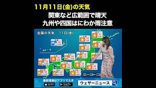 【朝の1分天気】2022年11月11日(金) #Shorts