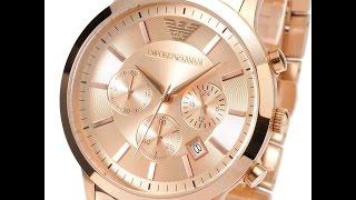 EMPORIO ARMANI AR2452 MENS WATCH CLASSIC CHRONO ROSE GOLD REVIEW エンポリオ アルマーニ ローズゴールド レビュー メンズ