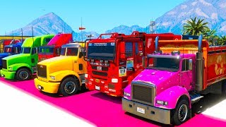 Stopping The Train Colorful Trucks Video Nursery Rhymes