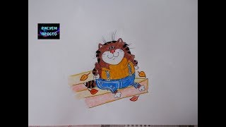 Как нарисовать КОТА из м/ф про БЛУДНОГО ПОПУГАЯ КЕШУ/300/How to draw a cat