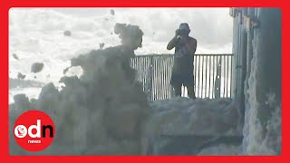 Thick Sea Foam Covers Australia’s Shores Amid Extreme Weather Conditions