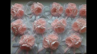 Браслеты для подружек невесты из лент Канзаши МК / Bracelets for the bridesmaids and the ribbon