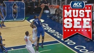 Duke's Jabari Parker with the Steal & 1-Handed Jam | ACC Must See Moment