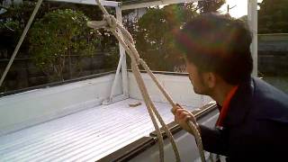 トラック等で荷物を運ぶときに便利なロープの結び方 How to tie a rope